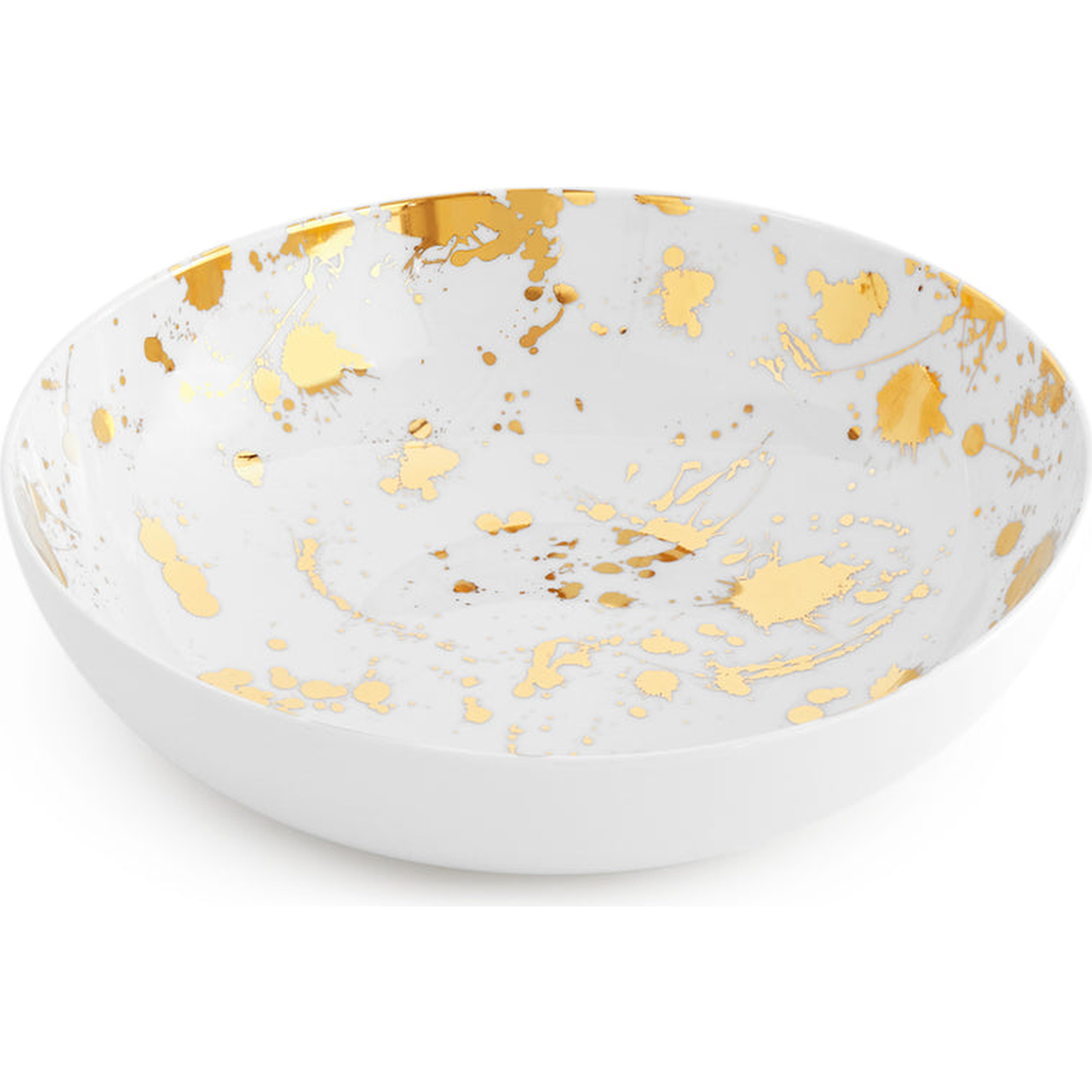 Jonathan Adler 1948 Serving Bowl in White /Gold Splatter  product