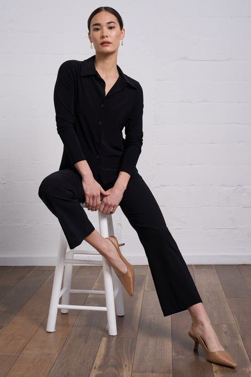 Franne Golde All-season Kick Flare Stretch Pull-on Pant In Black