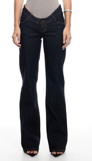 LIONESS Cocoon Dipped Low Rise Straight Leg Jeans