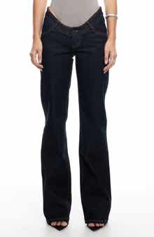 LIONESS Cocoon Dipped Low Rise Straight Leg Jeans