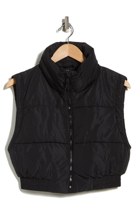 The Mother Paneled Crop Puffer Vest