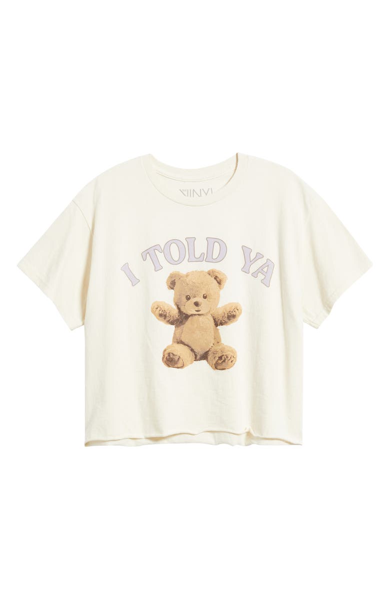 Vinyl Icons I Told Ya Bear Cotton Graphic Baby Tee, Alternate, color, Marshmallow
