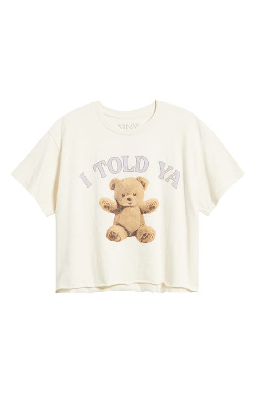 Vinyl Icons I Told Ya Bear Cotton Graphic Baby Tee In White