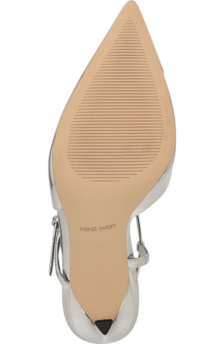 Nine West Franka Ankle Strap Pointed Toe Pump, Alternate, color, Silver