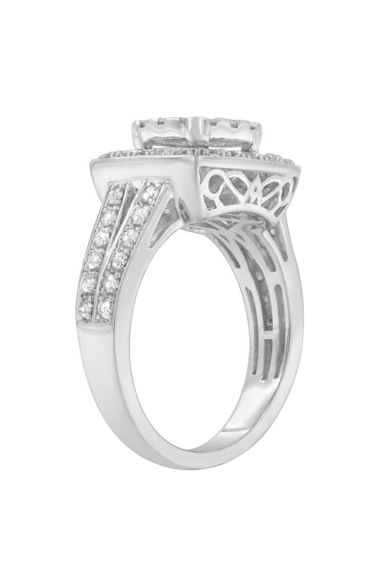 Haus of Brilliance 10K White Gold 1.0 Cttw Diamond Cluster Ring, Alternate, color, White Gold