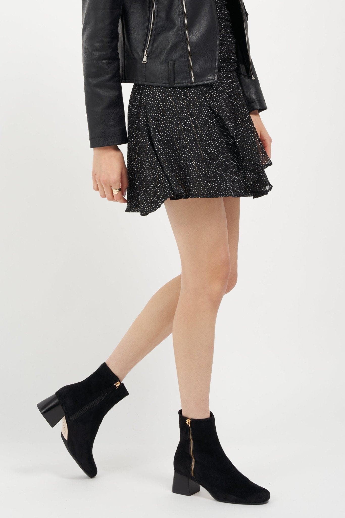 Arina Dress Ankle Bootie with a Block Heel, Alternate, color, Black Suede