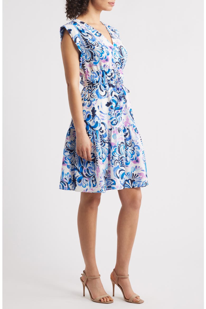 Obi Floral Dress, Alternate, color, IVORY MULT