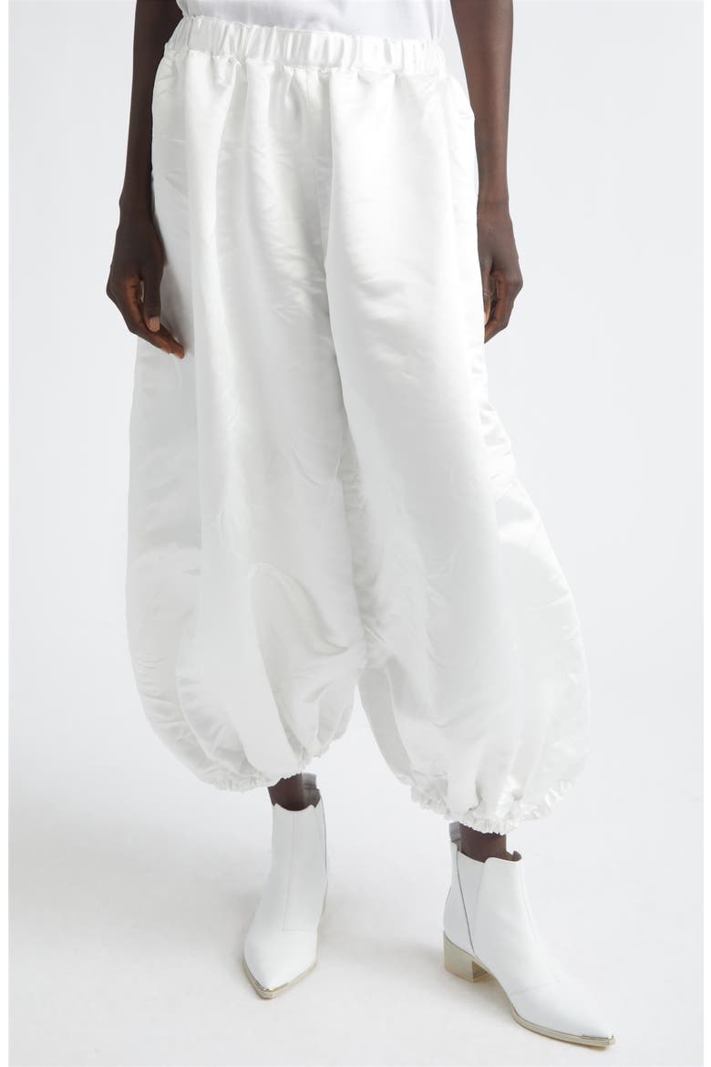 Crop Satin Balloon Pants, Main, color, WHITE
