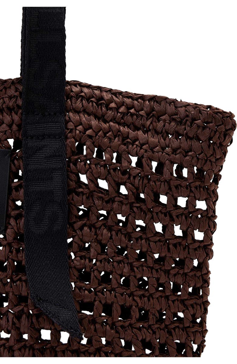 AllSaints Mini Celayne Straw Tote, Alternate, color, Cognac Brown
