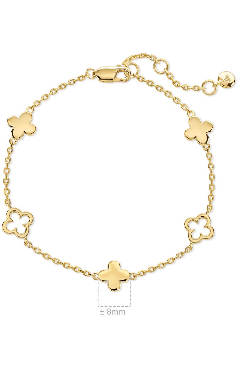 DEVATA Clover Five-Charm Chain Bracelet in Gold Plated Sterling Silver, Alternate, color, Yellow Gold