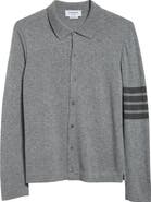 Thom Browne 4-Bar Cashmere Polo Cardigan