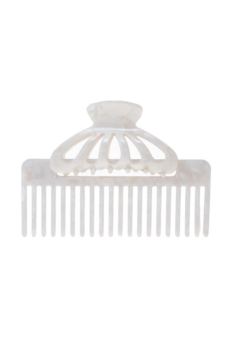 BY ADINA EDEN Comb & Claw Clip Hair Set, Main, color, White