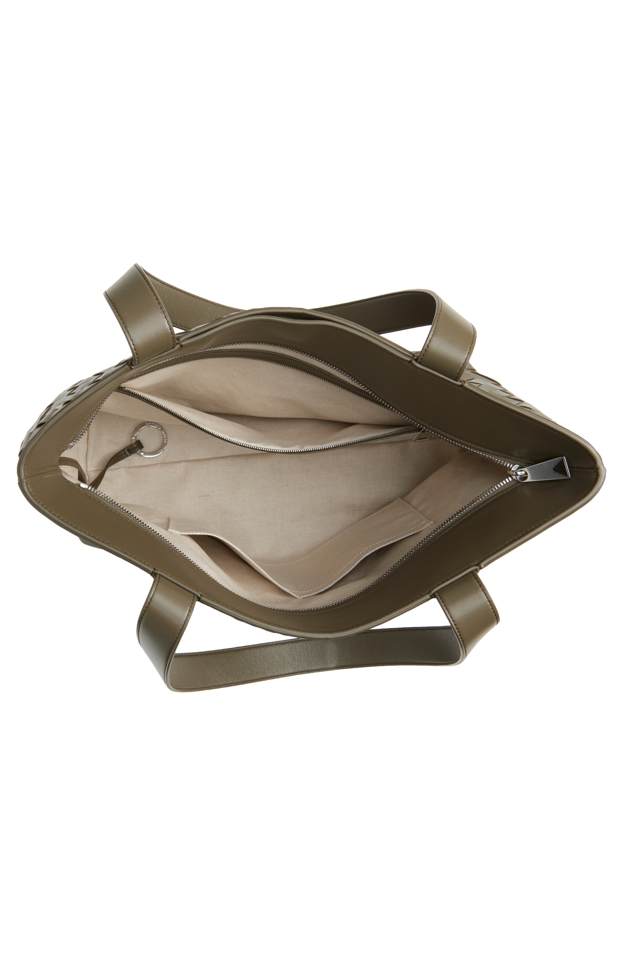 Bottega Veneta Small Intrecciato Leather Zip Tote, Alternate, color, Cypress-Silver