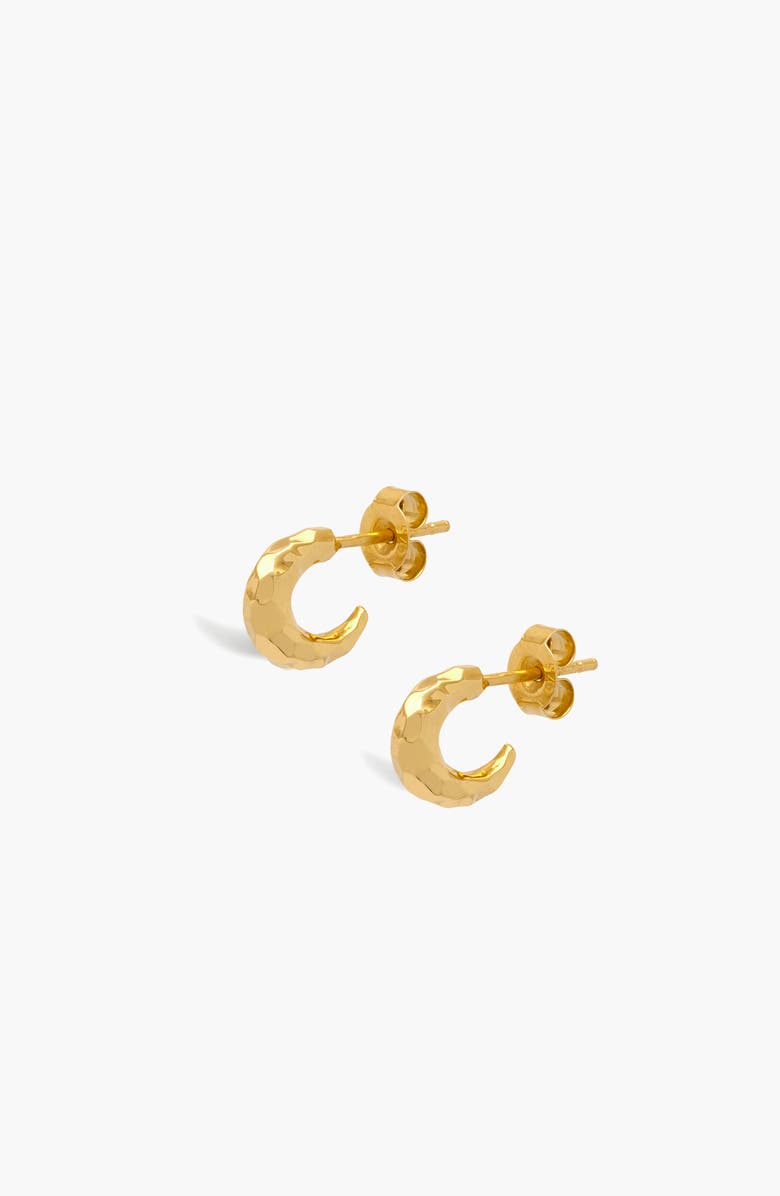YOJ Aalto Mini Hammered Hoop Earrings, Main, color, Gold