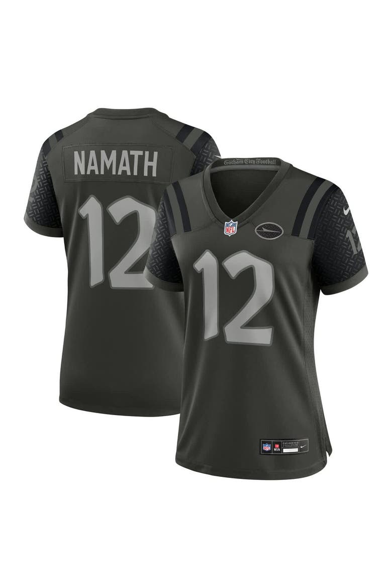 Women's Nike Joe Namath Gotham Green New York Jets 2025 Rivalries Collection Retired Player Game Jersey, Main, color, Green