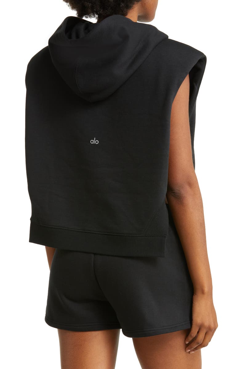 Alo Headliner Crop Sleeveless Hoodie, Alternate, color, 
