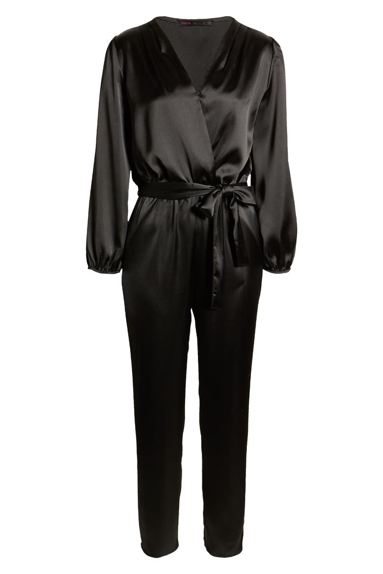 Wrap Jumpsuit, Alternate, color, BLACK