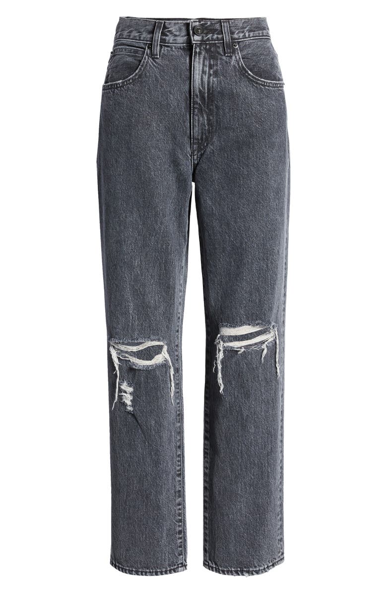 SLVRLAKE Women's Dylan Destroyed Straight Leg Jeans, Alternate, color, 