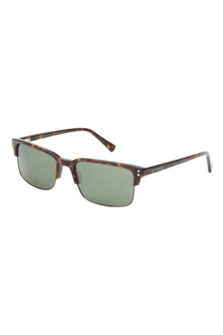 55mm Polarized Square Sunglasses, Alternate, color, TORTOISE
