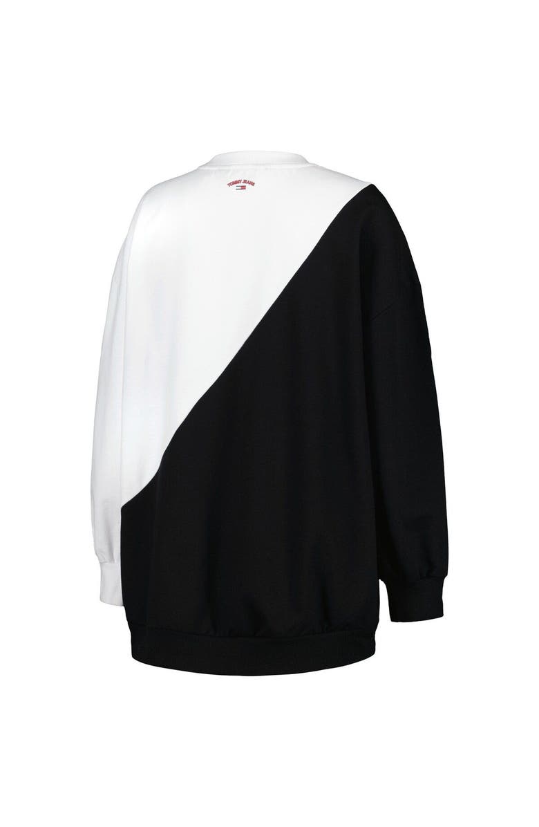 TOMMY JEANS Women's Tommy Jeans Black/White Brooklyn Nets Ariel Pullover Sweatshirt, Alternate, color, Black
