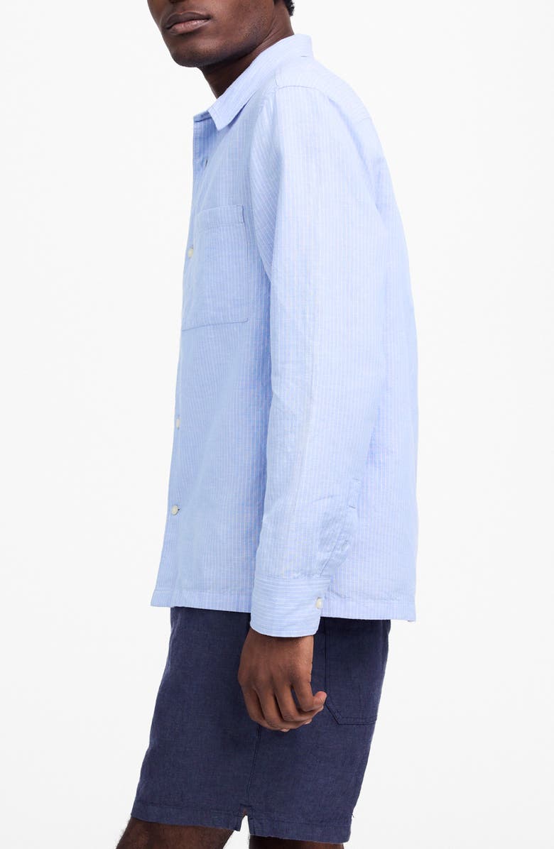 Madewell Stripe Linen & Cotton Button-Up Shirt, Alternate, color, Newbridge Stripe