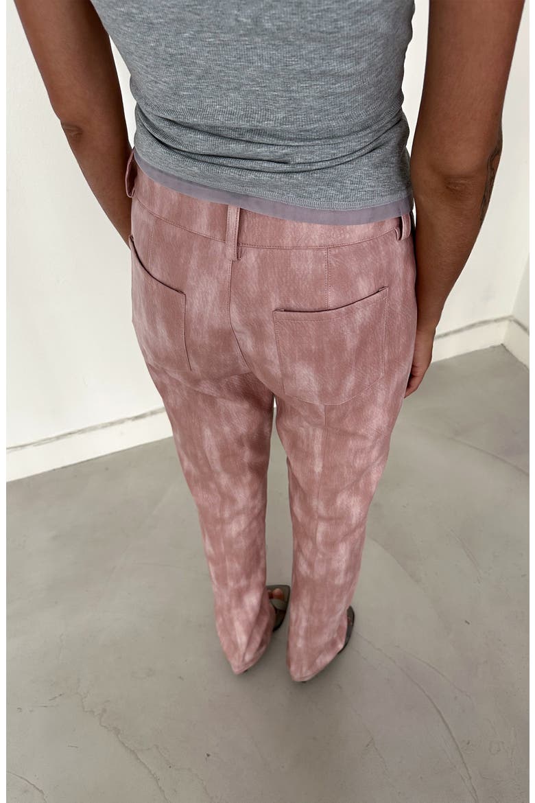 Gaia Lace Up Faux Leather Trousers, Alternate, color, Light Pink