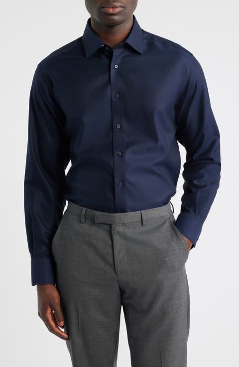 Royal Twill Modern Fit Solid Non-Iron Cotton Dress Shirt