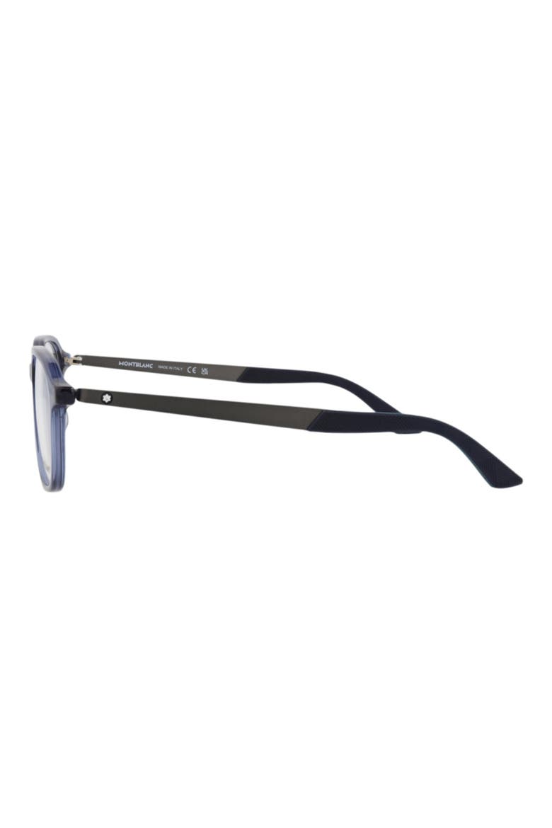53mm Round Optical Glasses, Alternate, color, BLUE RUTHENIUM TRANSPARENT