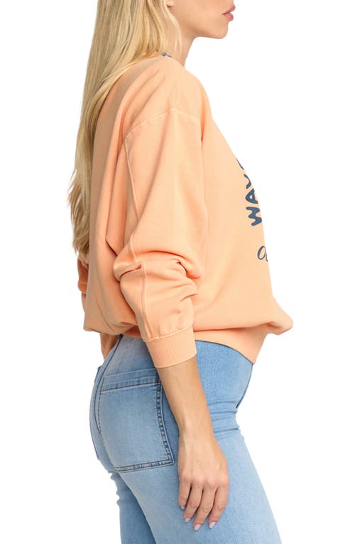 Billabong Time For Kendal Crewneck Fleece Graphic Sweatshirt In Orange