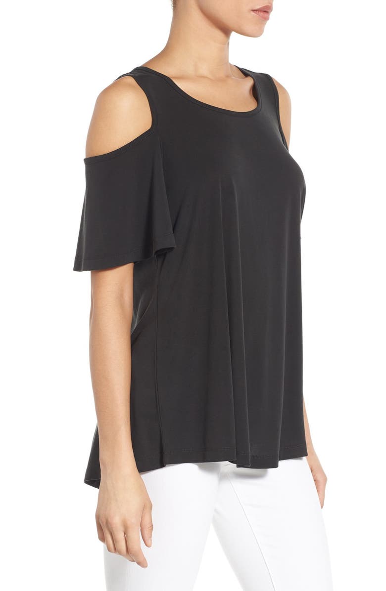 Bobeau Cold Shoulder Flutter Sleeve Top, Alternate, color, 
