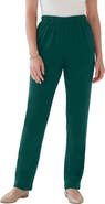 Roaman's Plus Size Soft Knit Relaxed Pull-On Straight Leg Pant