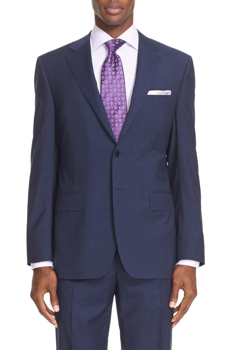 Canali '13000' Classic Fit Stripe Wool Suit, Alternate, color,