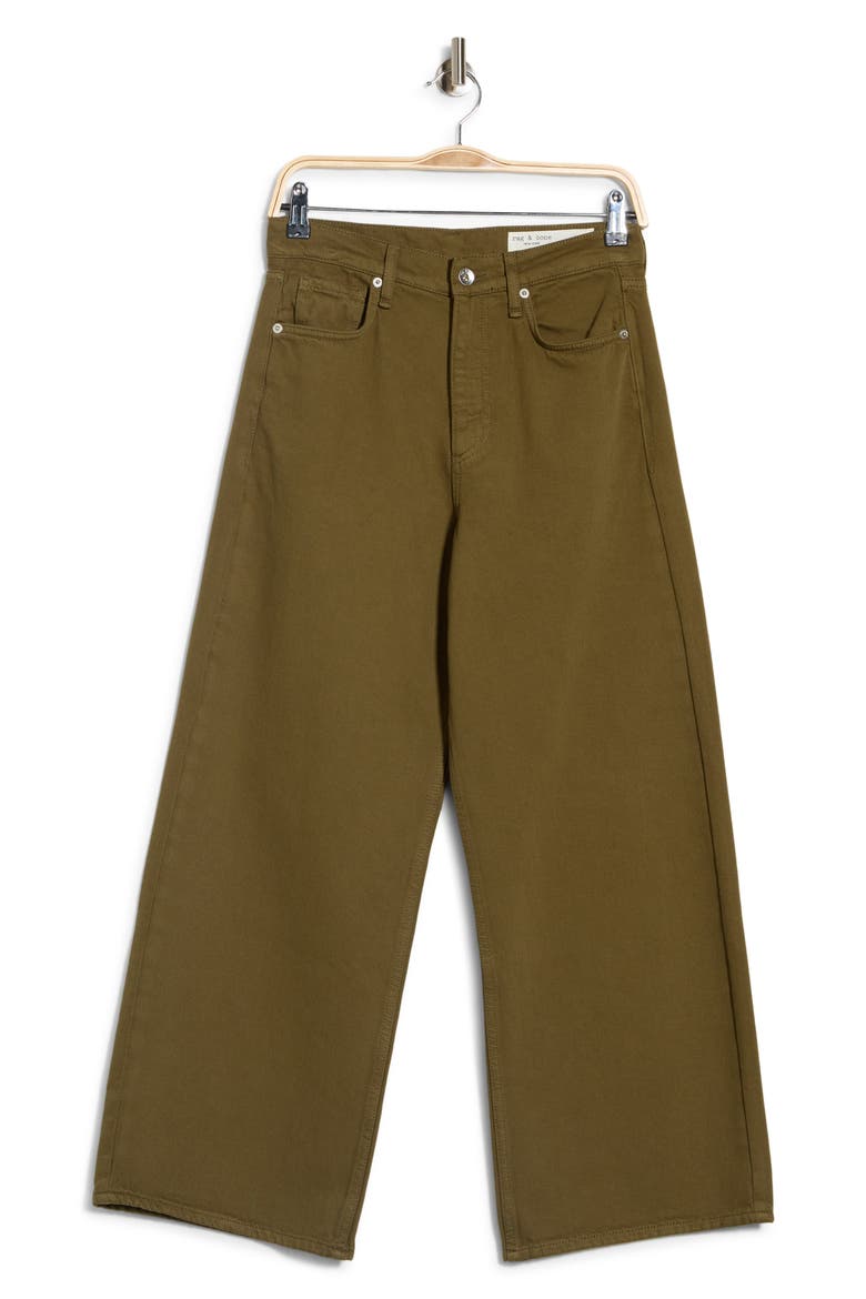 Annie High Waist Ankle Wide Leg Jeans, Alternate, color, OLIVE