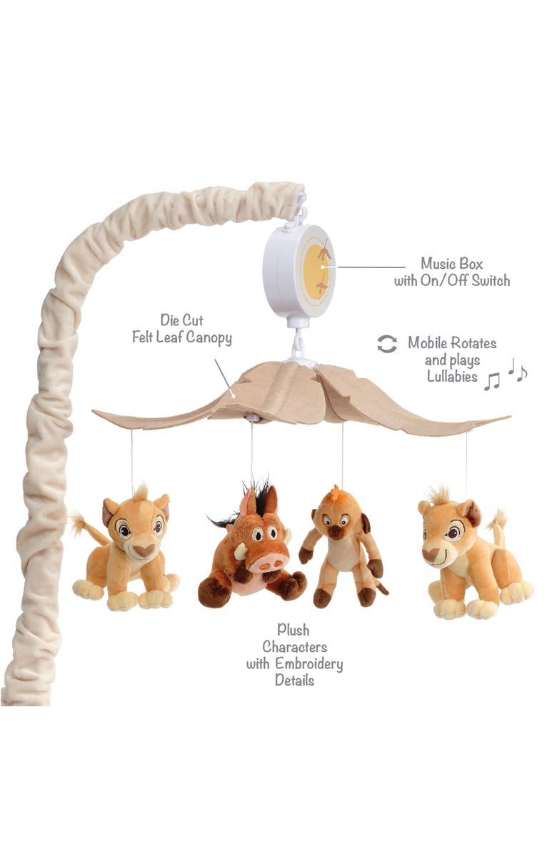 Lambs & Ivy Disney Baby Lion King Safari Musical Baby Crib Mobile Soother Toy, Alternate, color, Brown