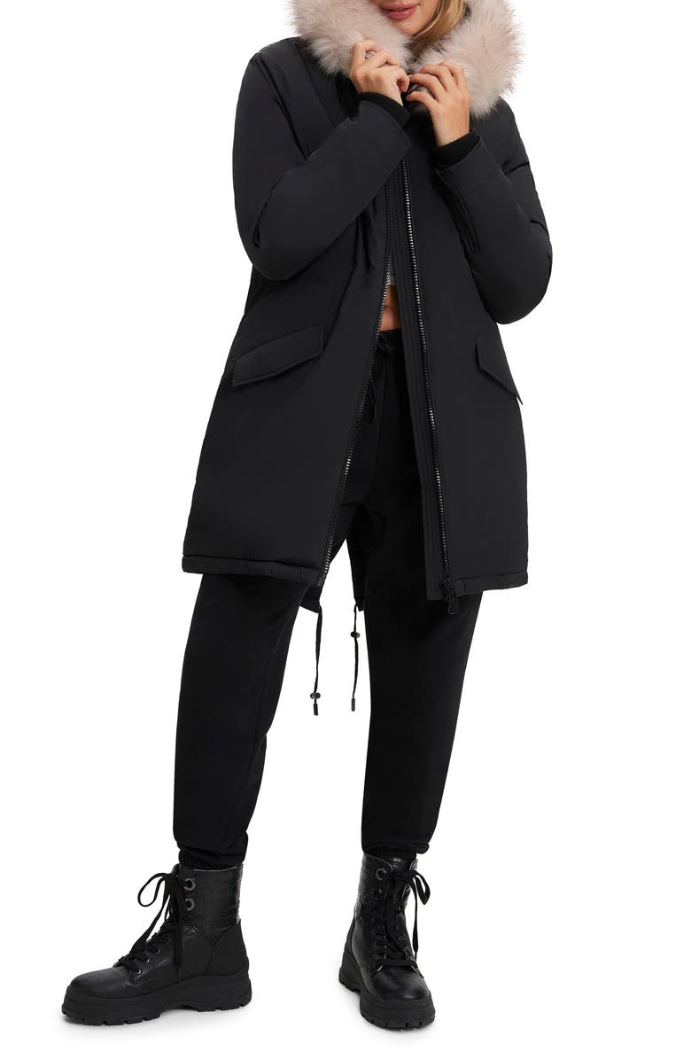 Noize Caroline Vegan Faux Fur Parka, Alternate, color,
