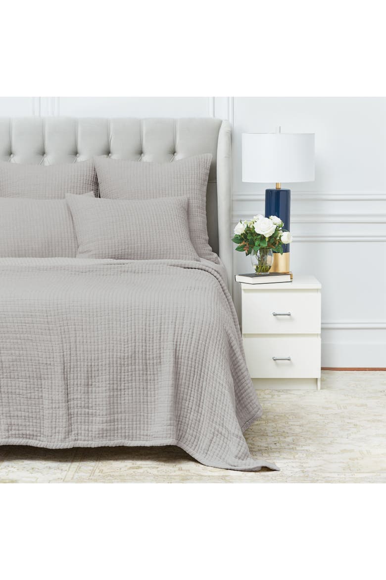 Lida Ash 100% Cotton Queen Bed Coverlet, Main, color, Gray