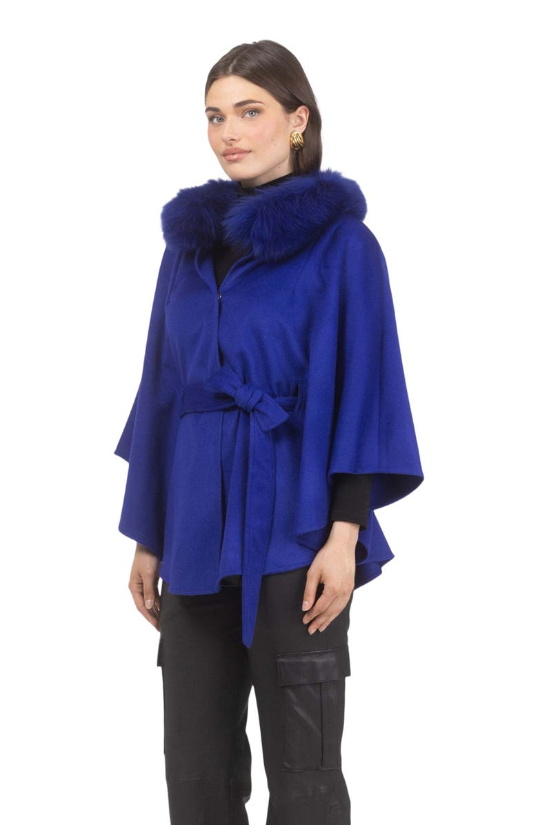 GORSKI Wool Belted Cape, Alternate, color, Cobalt Blue
