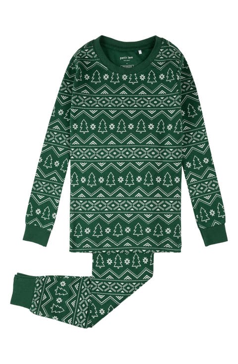 Kids' Fair Isle Print Fitted Two-Piece Pajamas (Toddler & Little Kid)