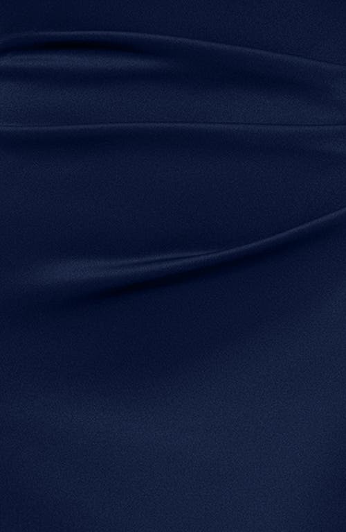 Xscape Evenings Ruffle Off The Shoulder Scuba Gown In Midnight