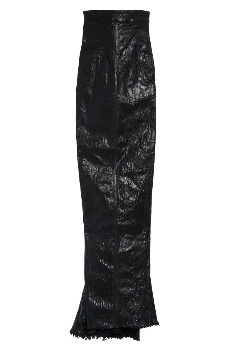 Rick Owens Gonna in Lido Coated Metallic Denim Skirt, Alternate, color, 