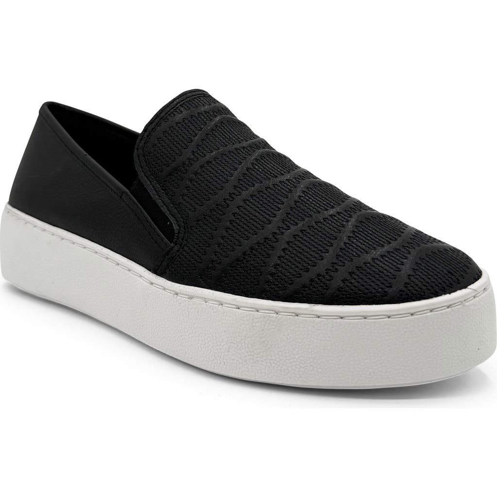 Chelsea Crew Malta Platform Slip On Sneaker In Black Leather