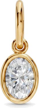 BY ADINA EDEN Lab Grown Diamond Oval Bezel Dangling Charm14K