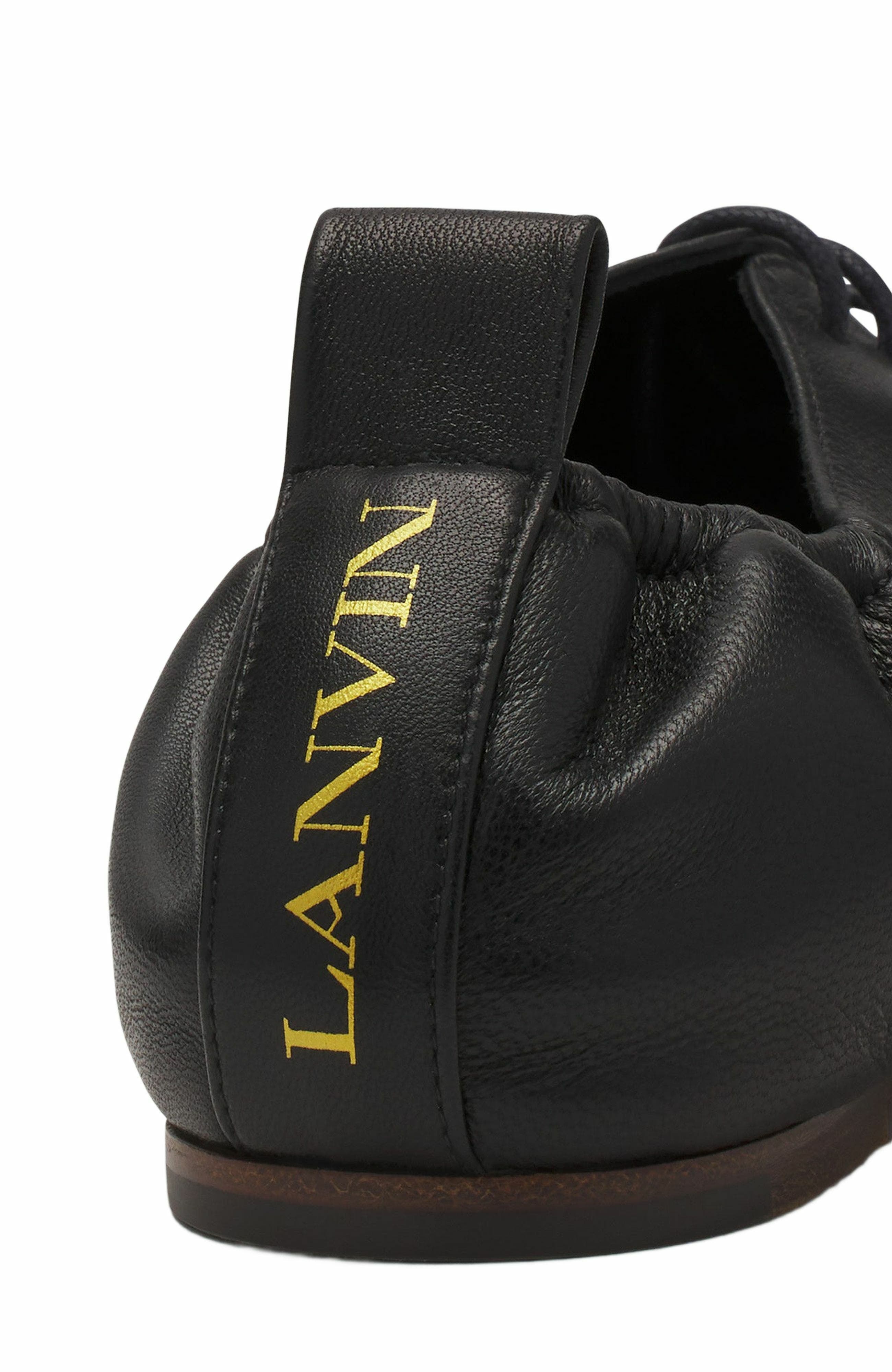 Lanvin Lace-Up Leather Slippers, Alternate, color, 