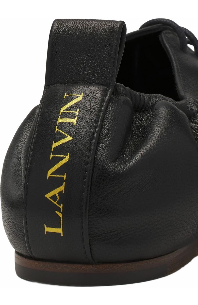 Lanvin Lace-Up Leather Slippers, Alternate, color,