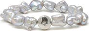 Anzie Boheme Grey Baroque Pearl Stretch Bracelet