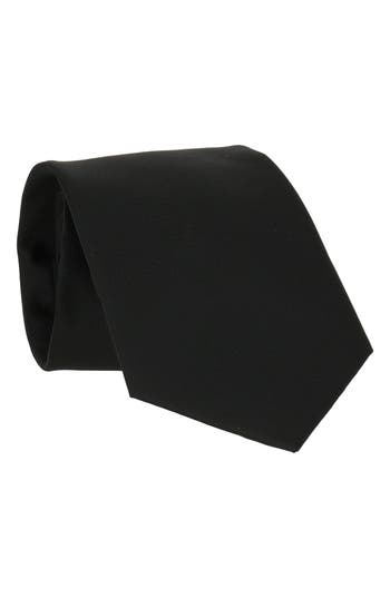 Scotch & Soda Solid Woven Tie In Black