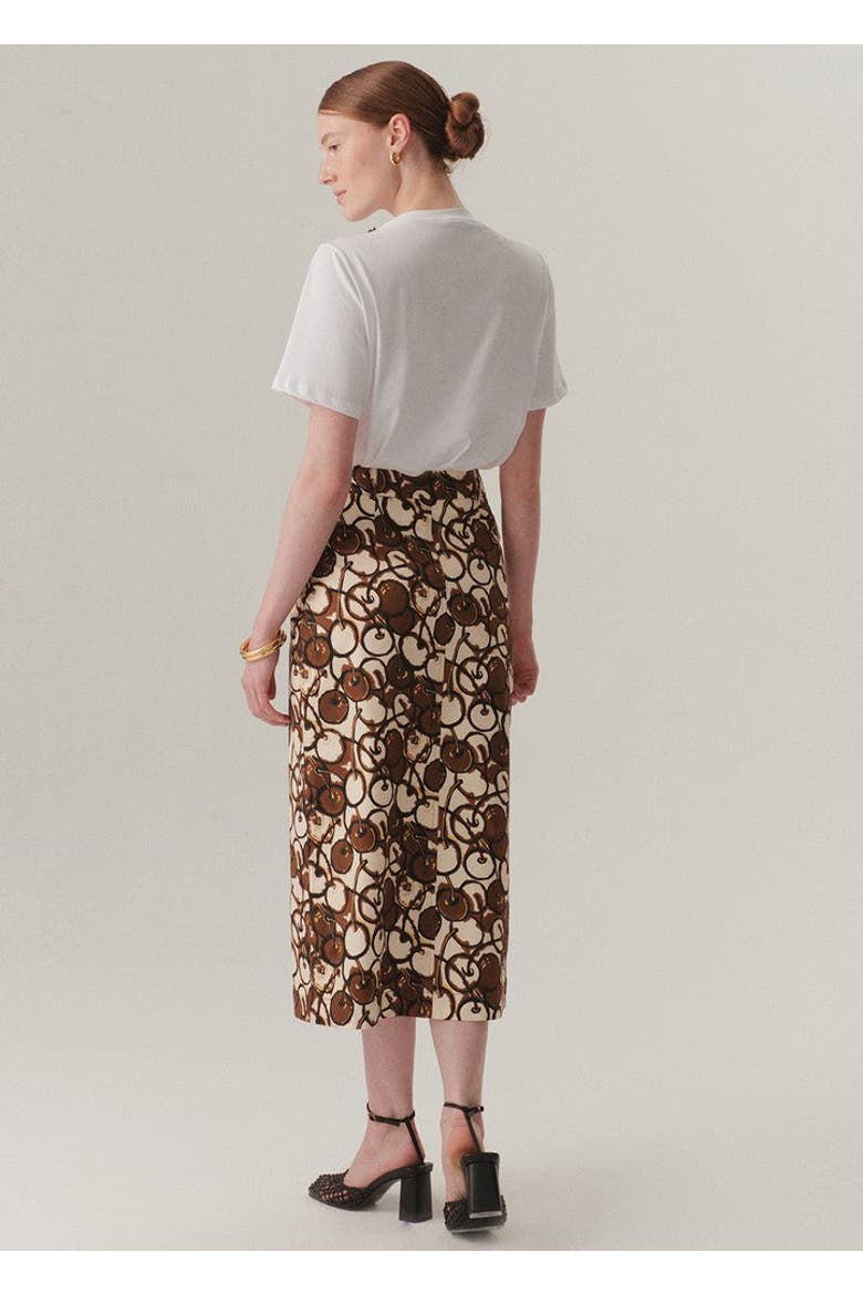 Rosalie Midi Skirt, Alternate, color, Brown