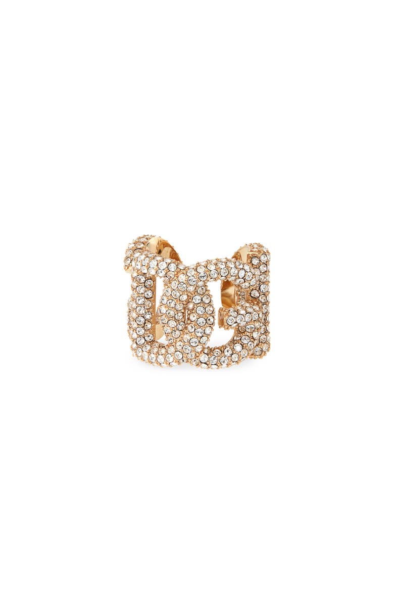 Dolce&Gabbana Crystal Embellished DG Logo Ear Cuff, Main, color, Gold