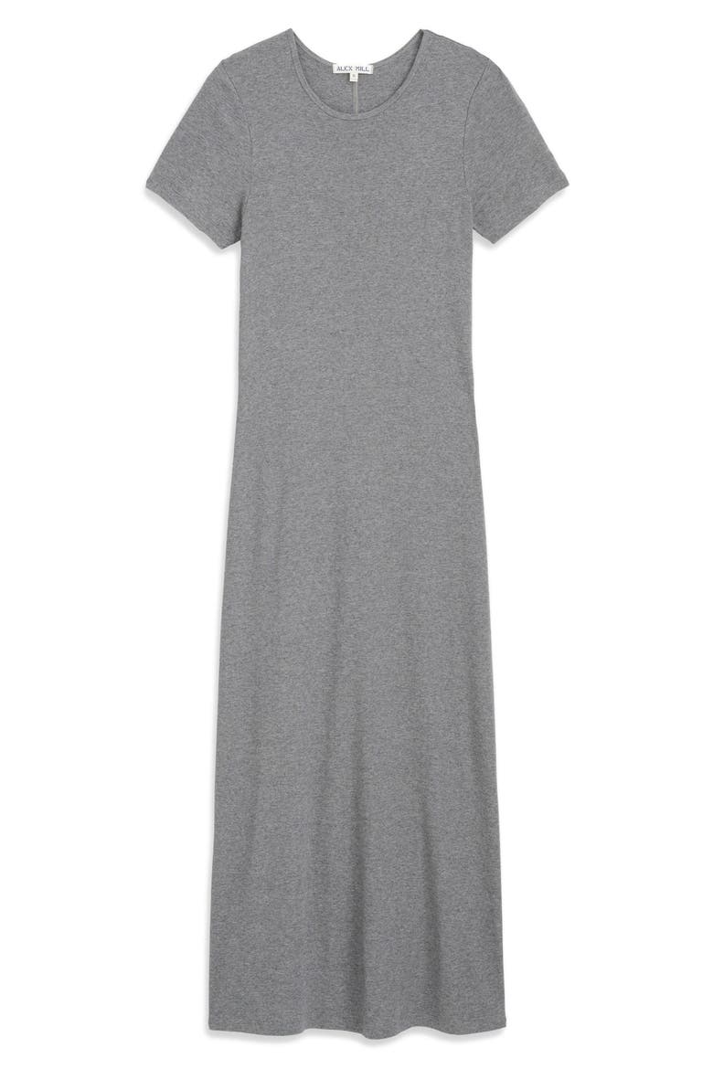 Carolyn Fine Rib Dress, Alternate, color, HEATHER GREY