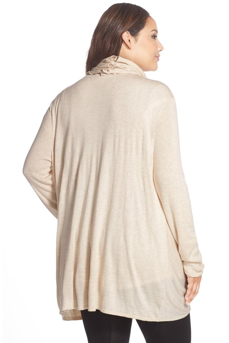 Wrap Front Cardigan, Alternate, color, BEIGE SAND HEATHER